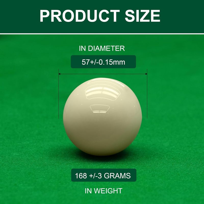 HMQQ 2 1/4" Pool Cue Ball and Professional AAAA Grade Billiards Balls, White Cue Ball, Set of 1,6oz - Image 5
